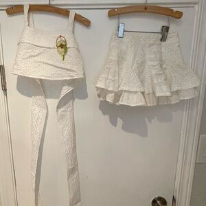 Italian Designer White Summer Eyelet Set